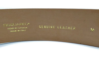 DSquared2 Green Ostrich Embossed Leather Belt