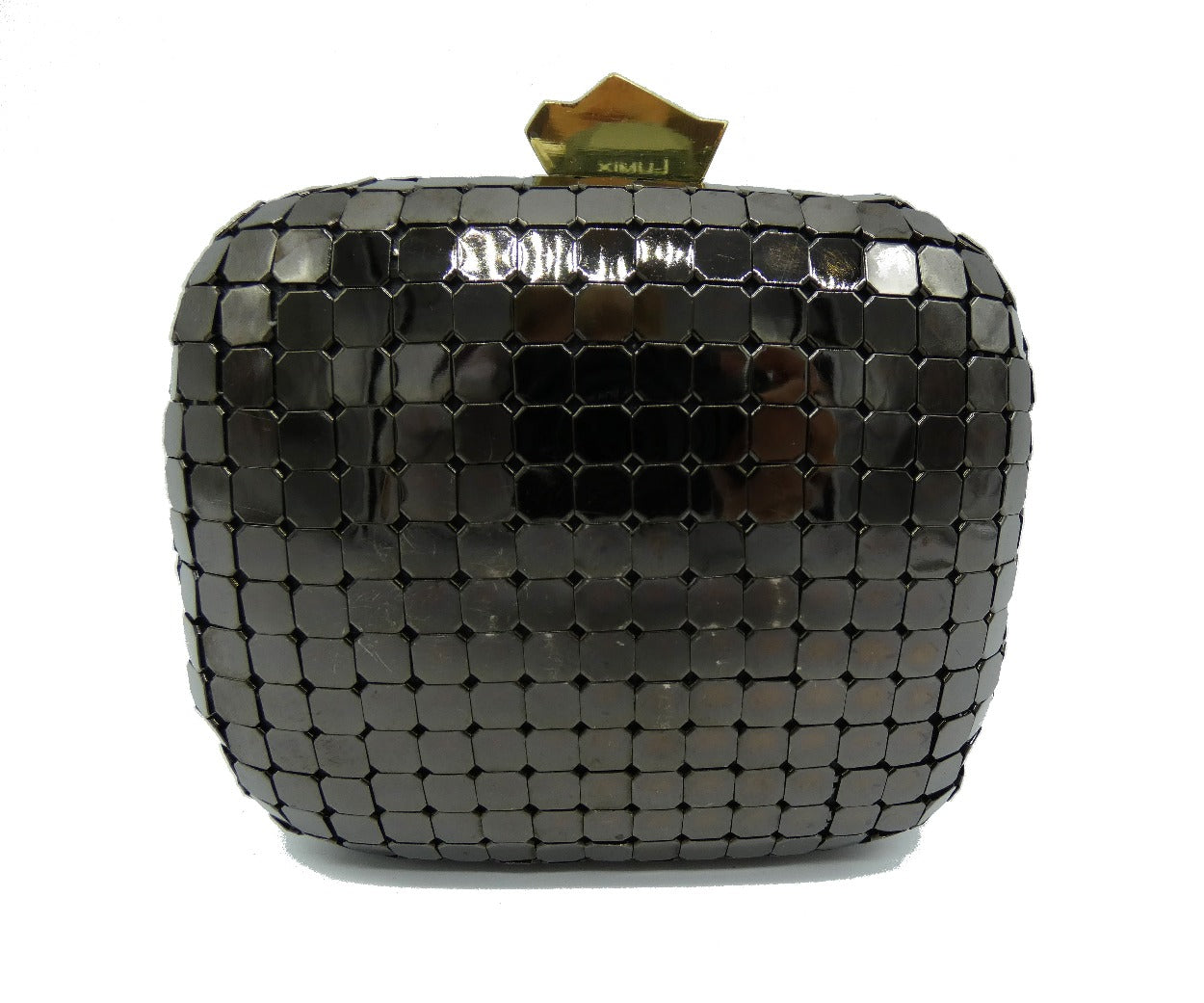 Lanvin Gunmetal Box Clutch