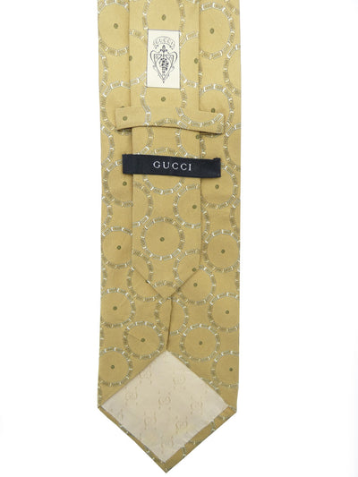 Gucci Vintage Beige and Cream Graphic Tie Ties Gucci