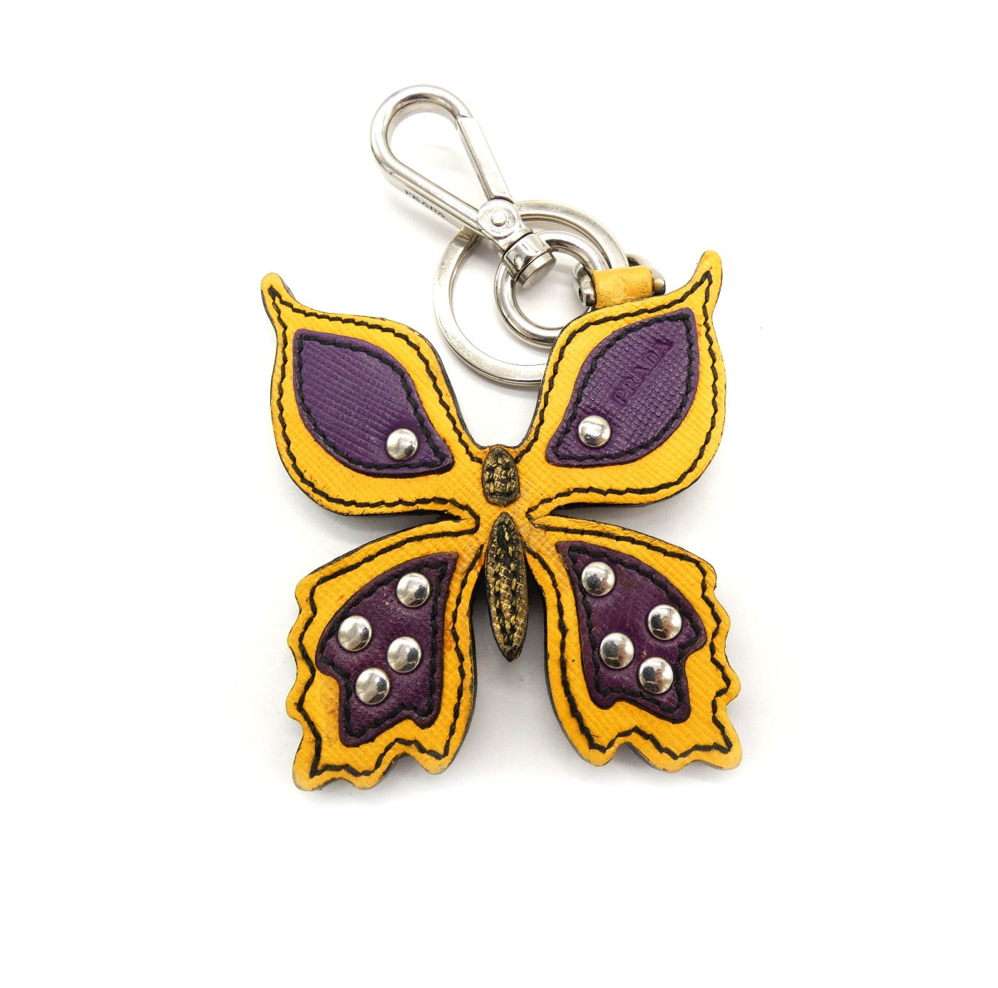 Prada Leather Butterfly Keychain