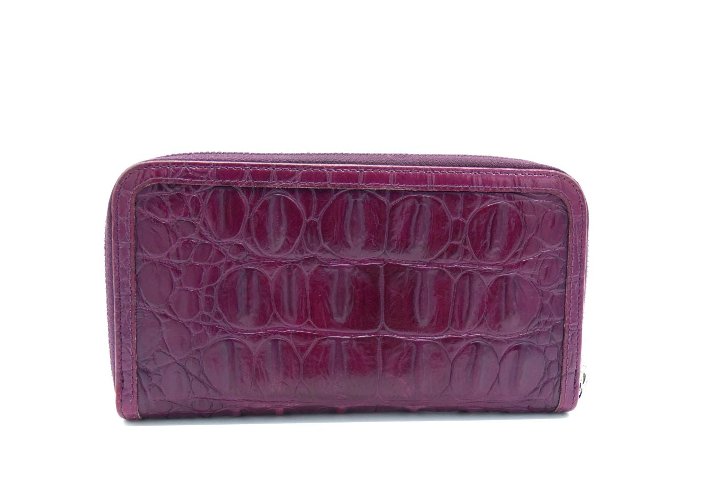 Miu Miu Purple Caiman Crocodile Continental Bow Wallet