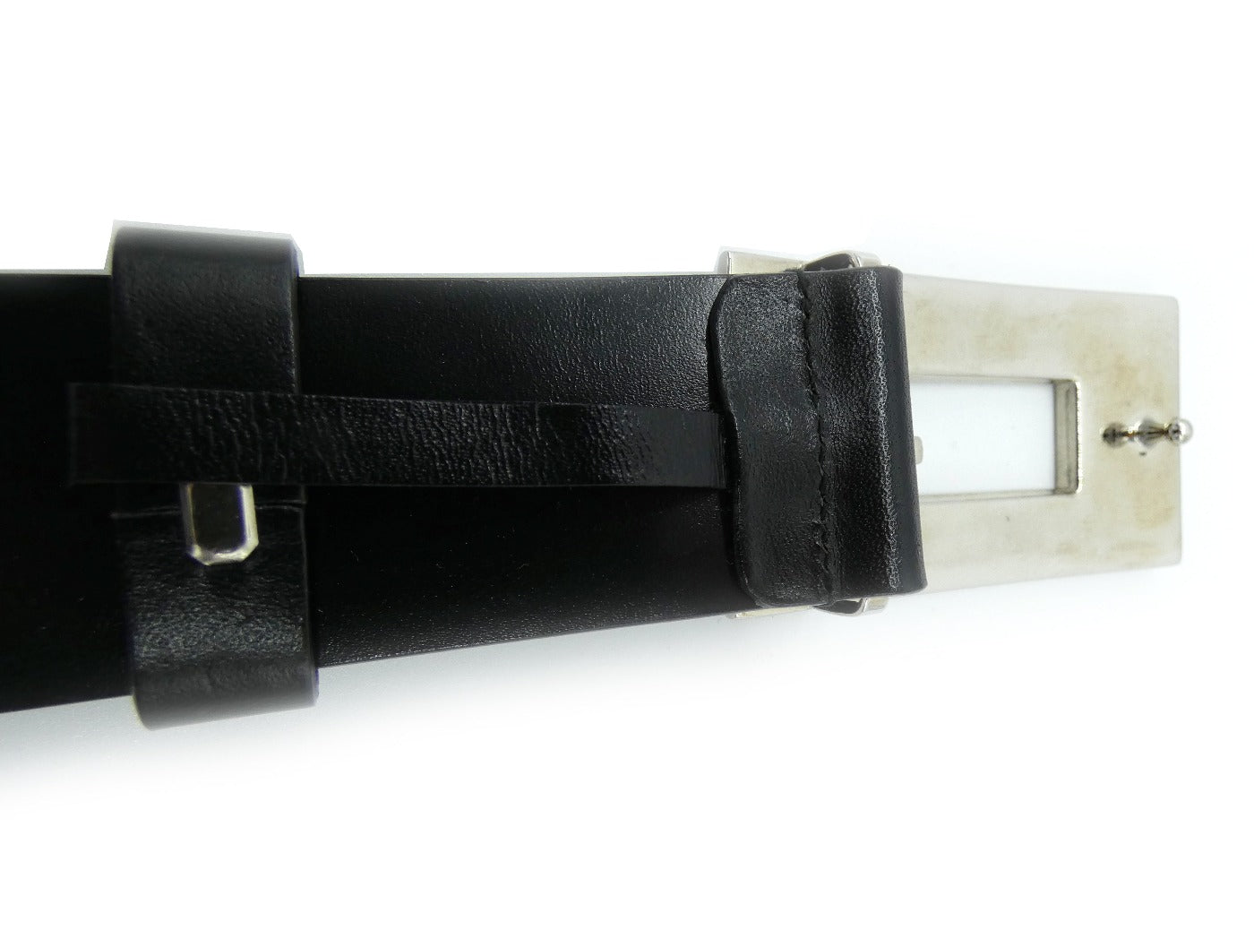 Gucci Vintage G Buckle Black Leather Belt