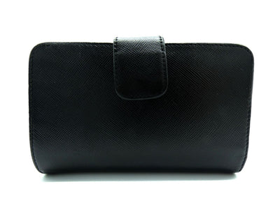 Prada Black Saffiano Zip Medium Wallet Wallet Prada