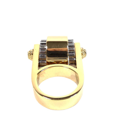 Balenciaga Silver and Gold Gear Ring