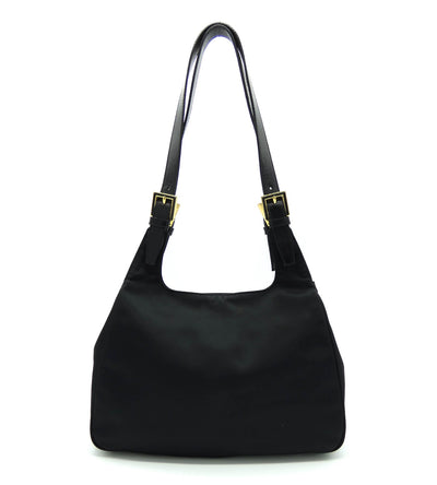 Fendi Vintage Black Nylon Logo Shoulder Bag