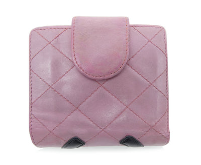 Chanel Pink and Black Cambon Bi-fold Wallet Wallet Chanel