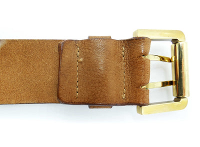 Burberry Brown Leather and Gold Studded Belt Belt Burberry