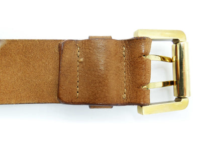 Burberry Brown Leather and Gold Studded Belt