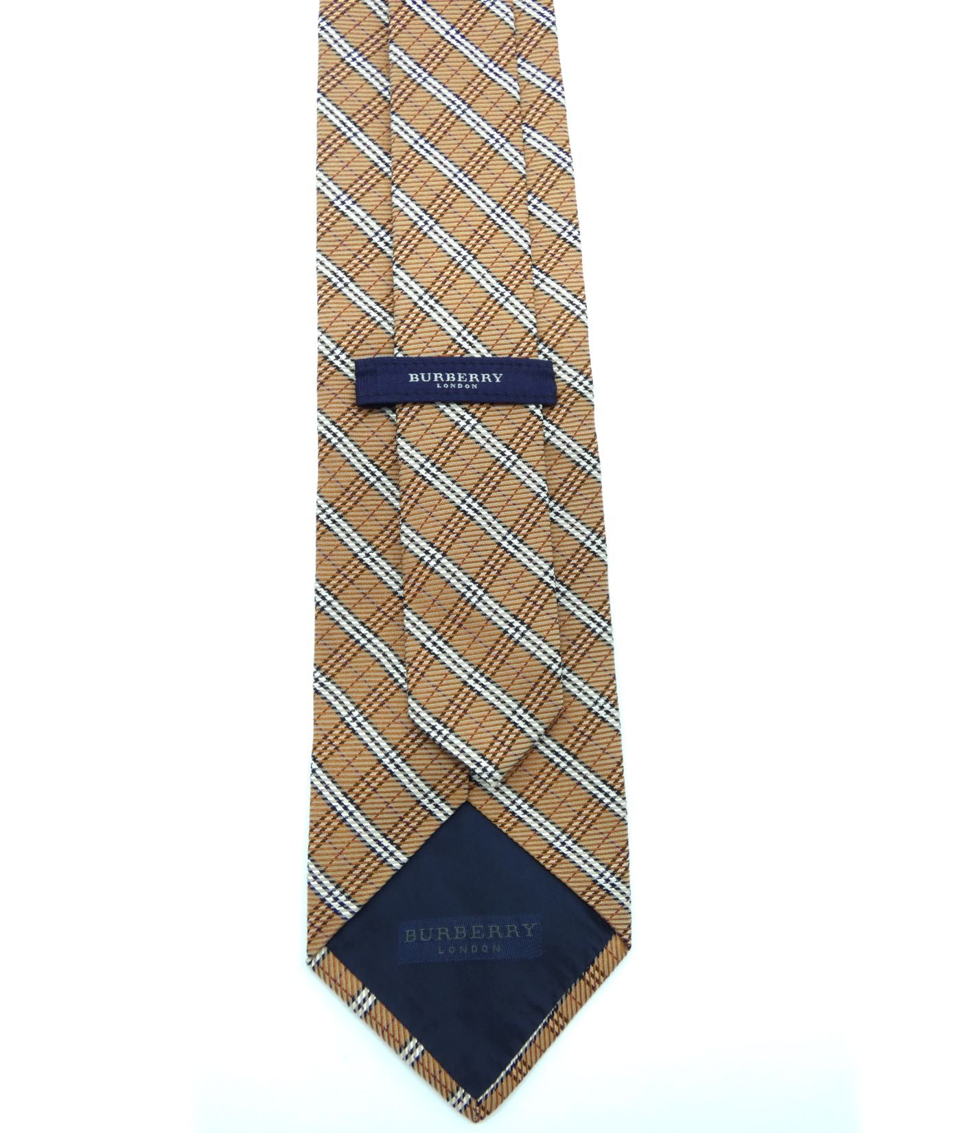 Burberry Classic Nova Check Orange Silk Tie