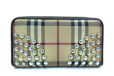 Burberry Prorsum Haymarket PVC Studded Zippy Wallet