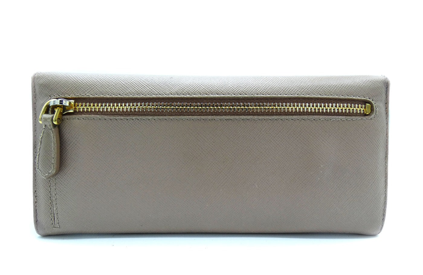 Prada Saffiano Nude Leather Continental Long Wallet