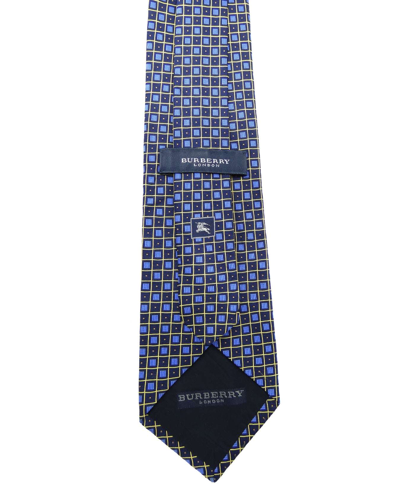 Burberry Navy Graphic Print Silk Tie Ties Burberry