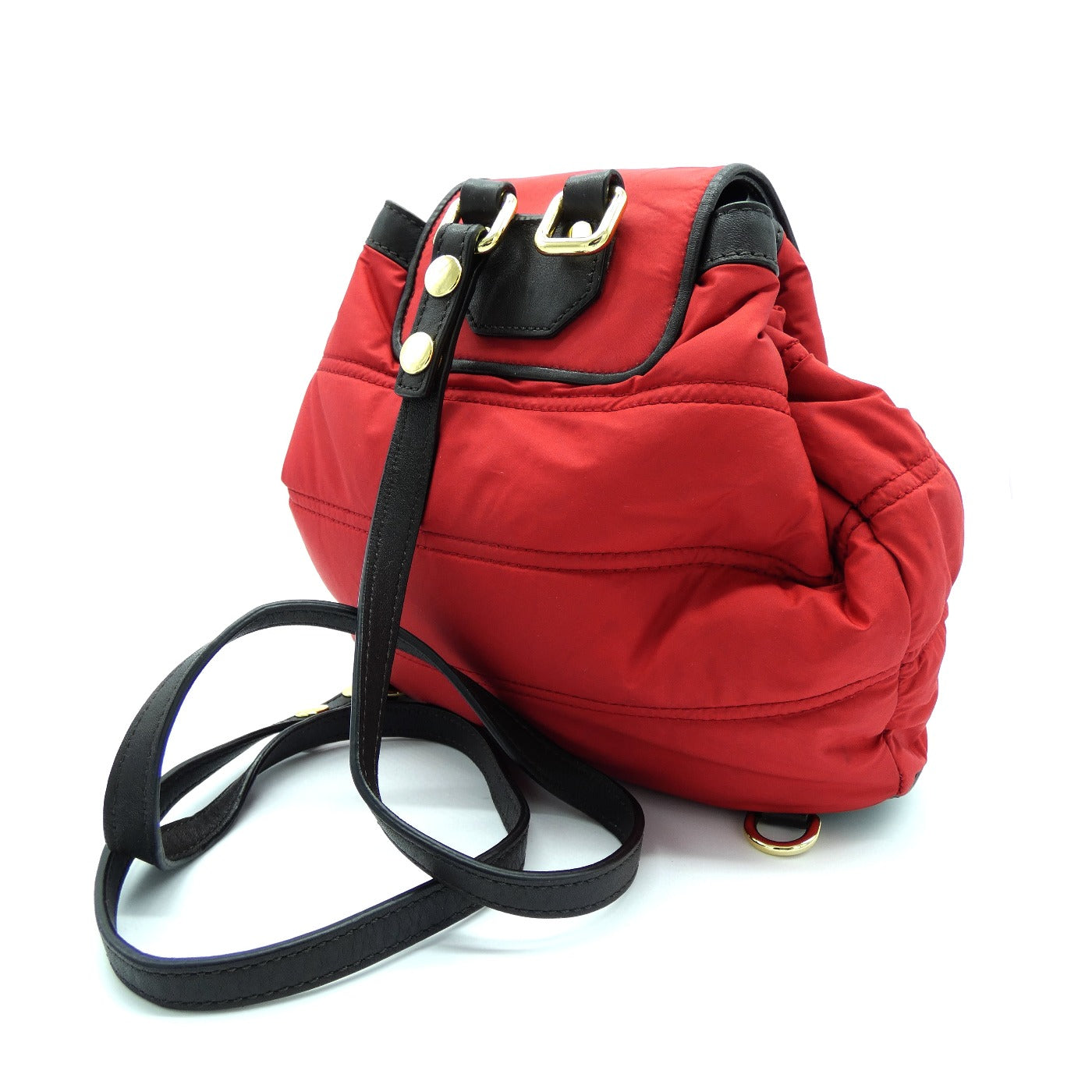 Burberry Quilted Convertible Red Nylon Backpack