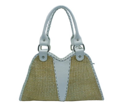 Fendi Raffia and Leather Selleria Handbag Bag Fendi