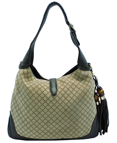 Gucci Beige with Bronze Diamante Canvas and Leather Jackie Hobo Bag Gucci