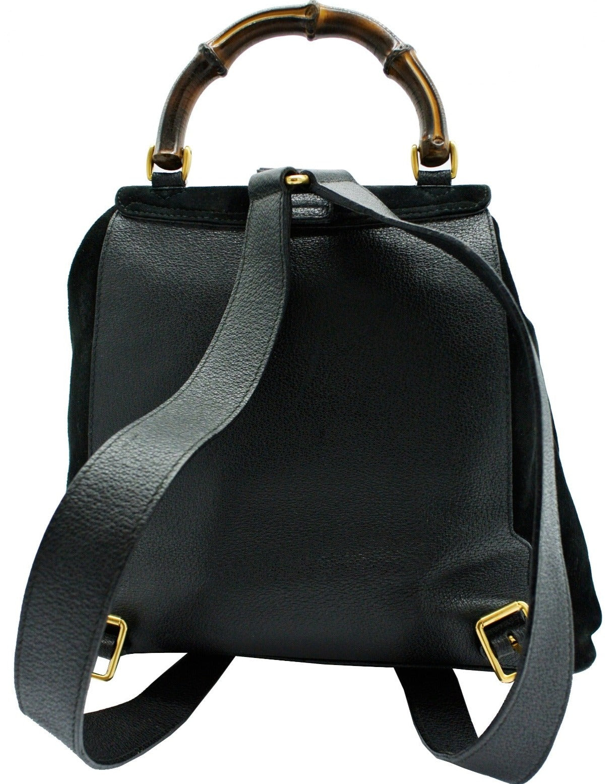 Gucci Black Vintage Suede Backpack Bag, Backpack Gucci