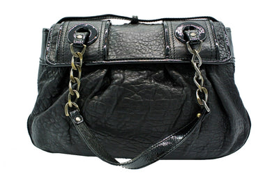 Fendi Black Grained Leather B Bag