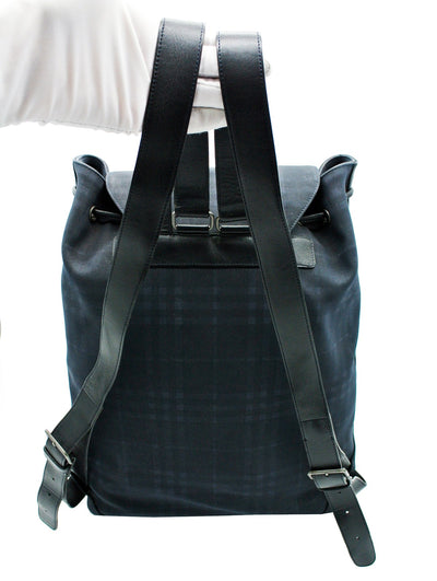 Burberry Vintage Black and Blue House Check Backpack