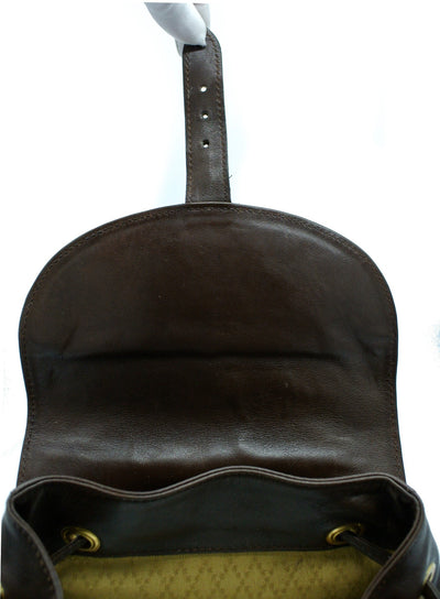 Gucci Vintage Dark Brown Leather Backpack