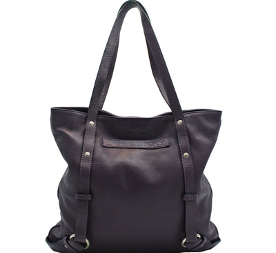 Burberry Dark Mauve Leather Tote Bag Burberry