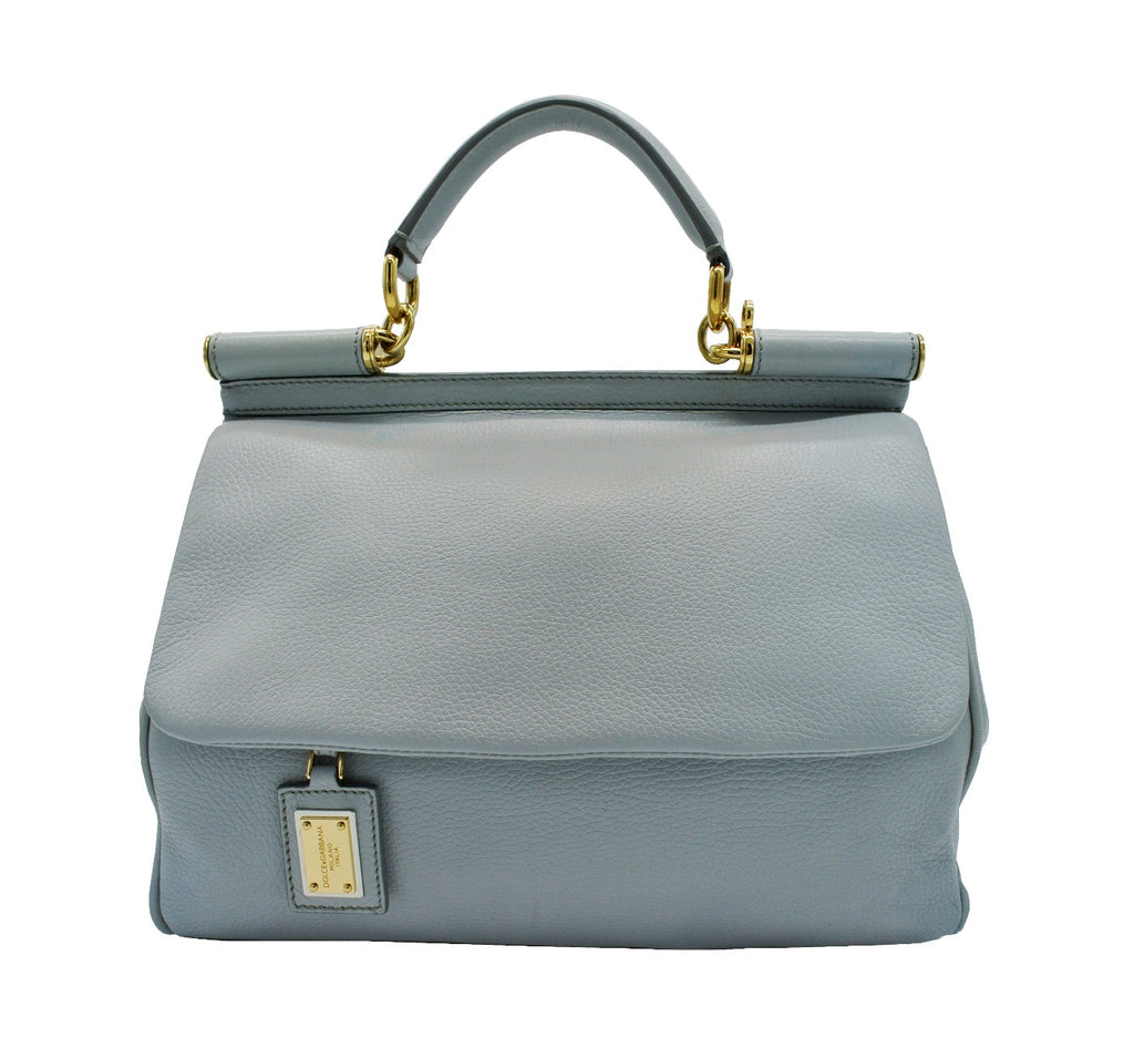 Dolce & Gabbana Large Miss Sicily Light Blue Satchel – Occhi Azzurri