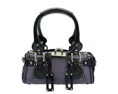 Chloe Lilac and Black Patent Leather Mini Paddington Bag