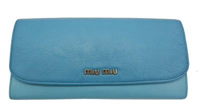 Miu Miu Blue Leather Two Way Bag/Wallet