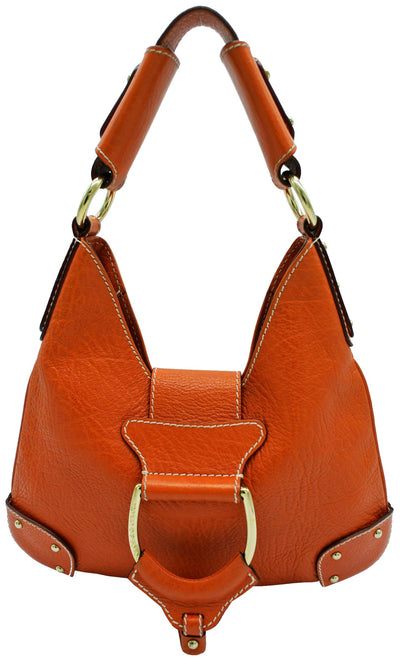 Dolce & Gabbana Vintage Orange Leather Small D Ring Hobo Bag Dolce & Gabbana