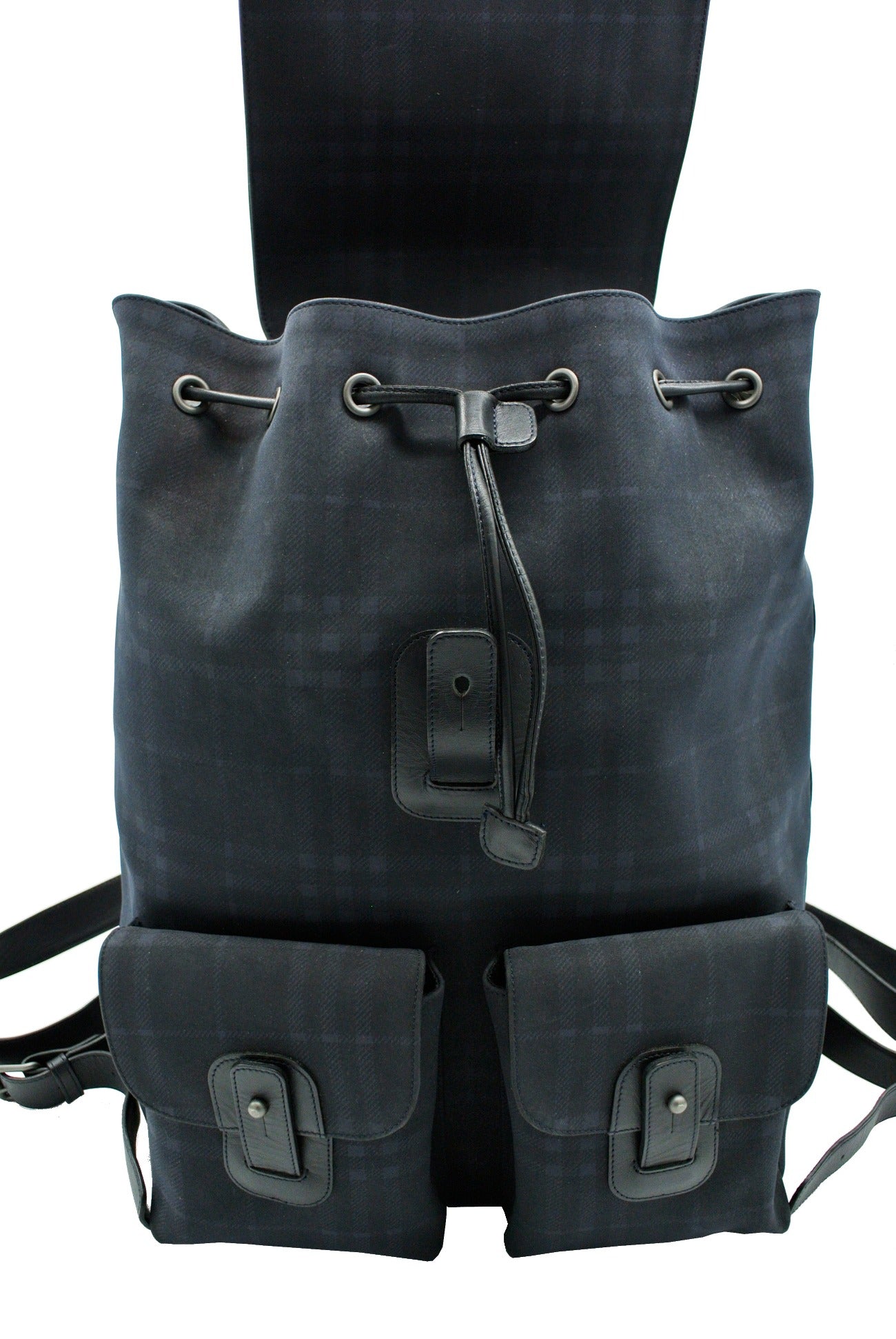 Burberry Vintage Black and Blue House Check Backpack