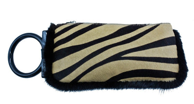 Salvatore Ferragamo Calf Hair Zebra Bracelet Wristlet