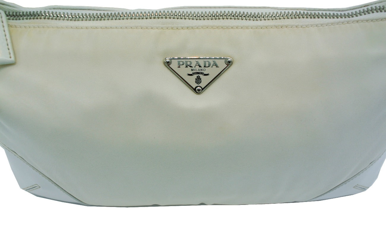 Prada Vintage Sport White Tessuto Nylon Shoulder Bag Bag Prada