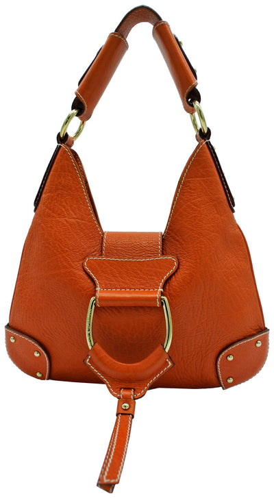 Dolce & Gabbana Vintage Orange Leather Small D Ring Hobo