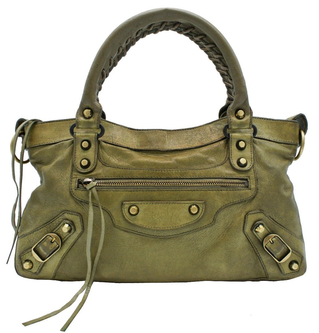 Balenciaga Olive Agneau First 2way Bag