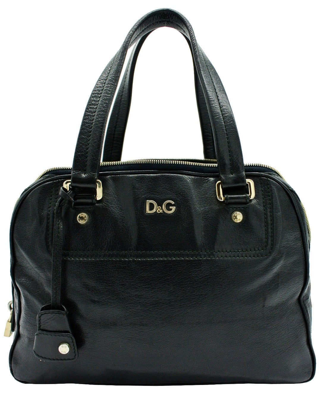 D & G Black Leather Bag Vilma Shoulder Bag Bag Dolce & Gabbana