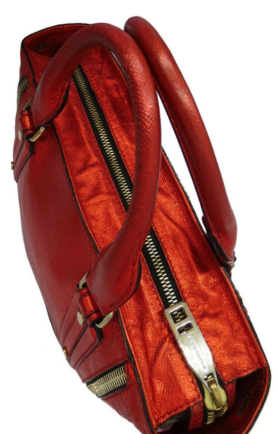 Burberry Somerford Red Metallic Satchel