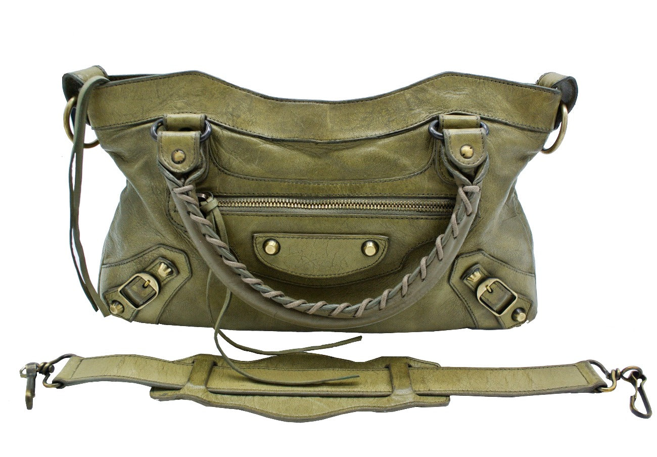 Balenciaga Olive Agneau First 2way Bag