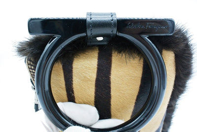 Salvatore Ferragamo Calf Hair Zebra Bracelet Wristlet