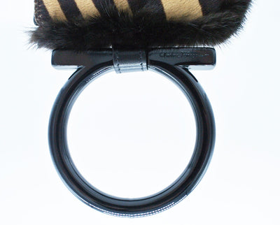 Salvatore Ferragamo Calf Hair Zebra Bracelet Wristlet