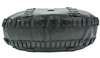 Burberry Large Black Leather Embellished Hobo Bag Bag Burberry