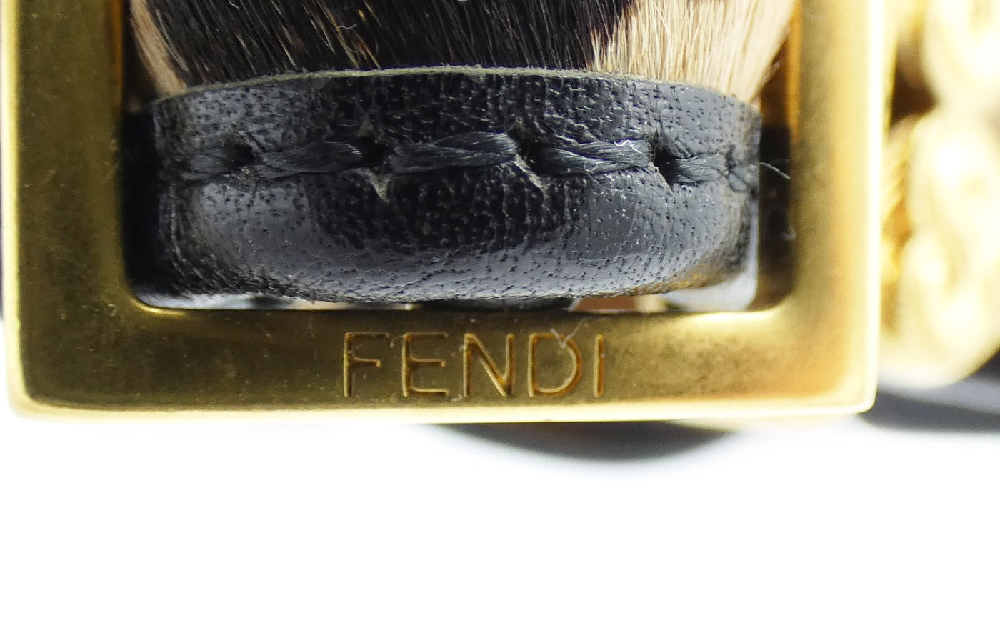 Fendi Black Leather and Leopard Pony Belt Belt Fendi