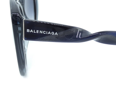 Balenciaga Grey and Blue Cat Eye Twist Sunglasses BA26