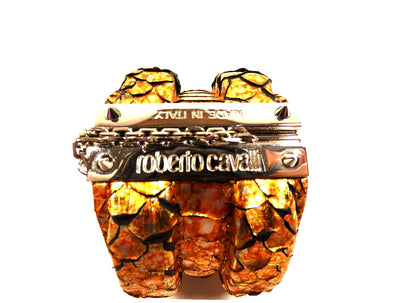 Roberto Cavalli Python Wide Metallic Cuff Bracelet Roberto Cavalli