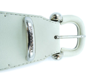 Burberry Cream Manor Leather Belt