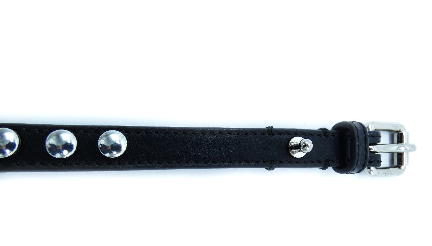 Burberry Prorsum Black Leather Spiked Belt Belt Burberry