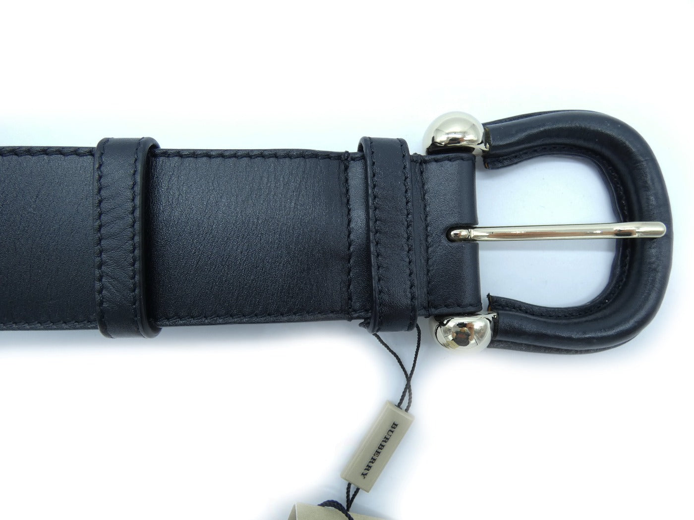 Burberry Black Leather Manor Belt