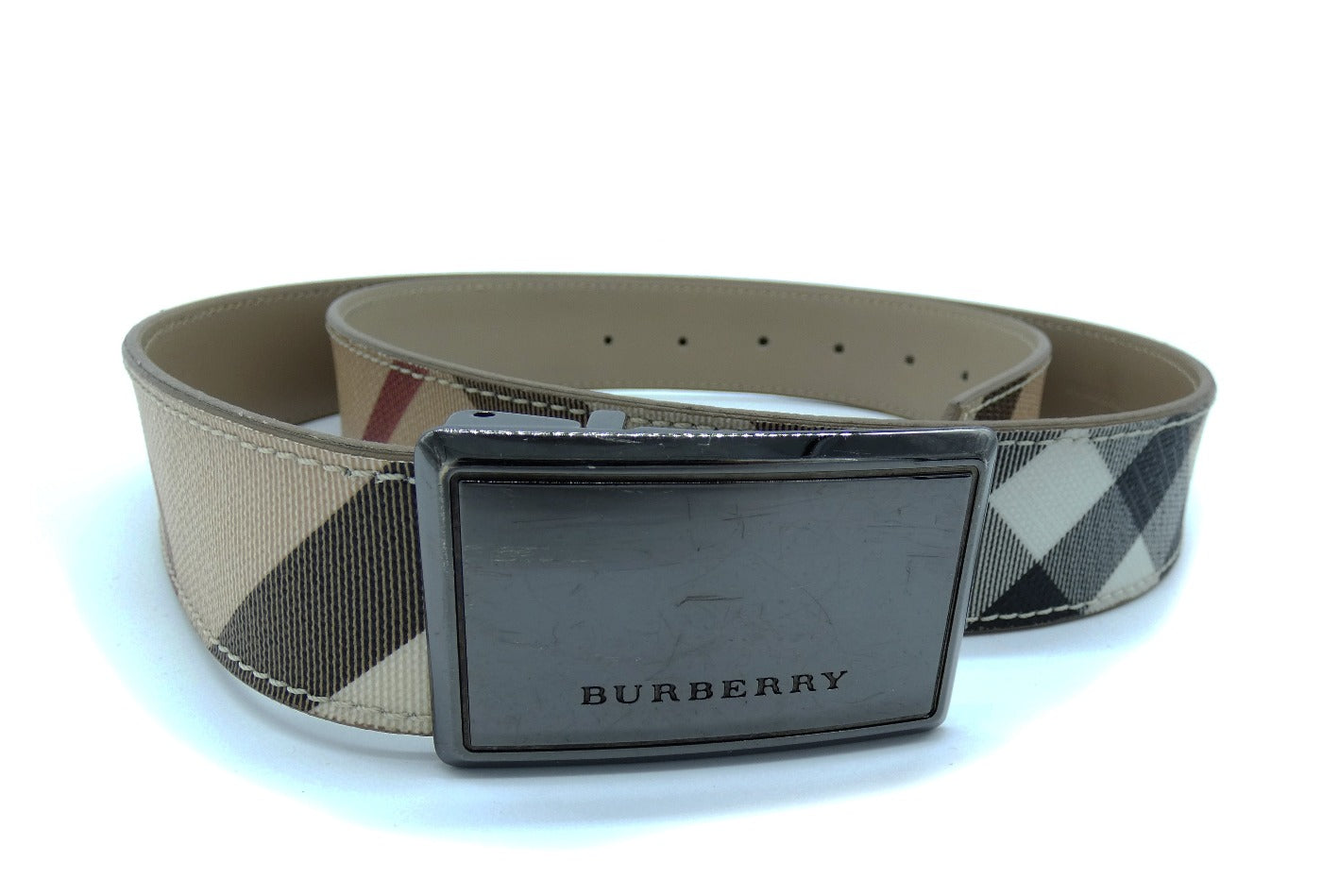 Burberry Nova Check Leather and PVC Belt