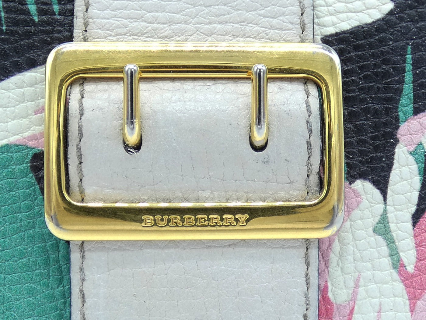 Burberry Floral and House Check Chesham Buckle Wallet