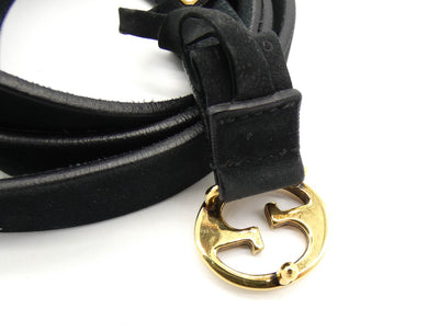 Gucci Vintage Skinny GG Black Suede Belt Belt Gucci