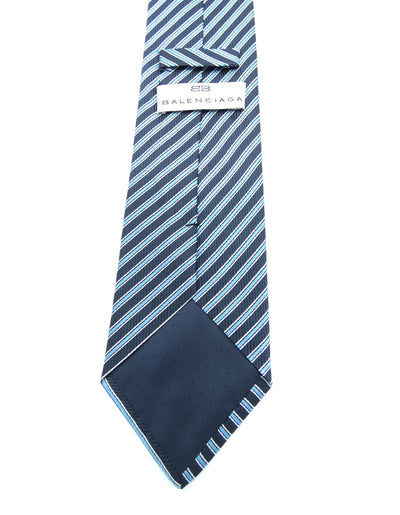 Balenciaga Graphic Blue Striped Tie