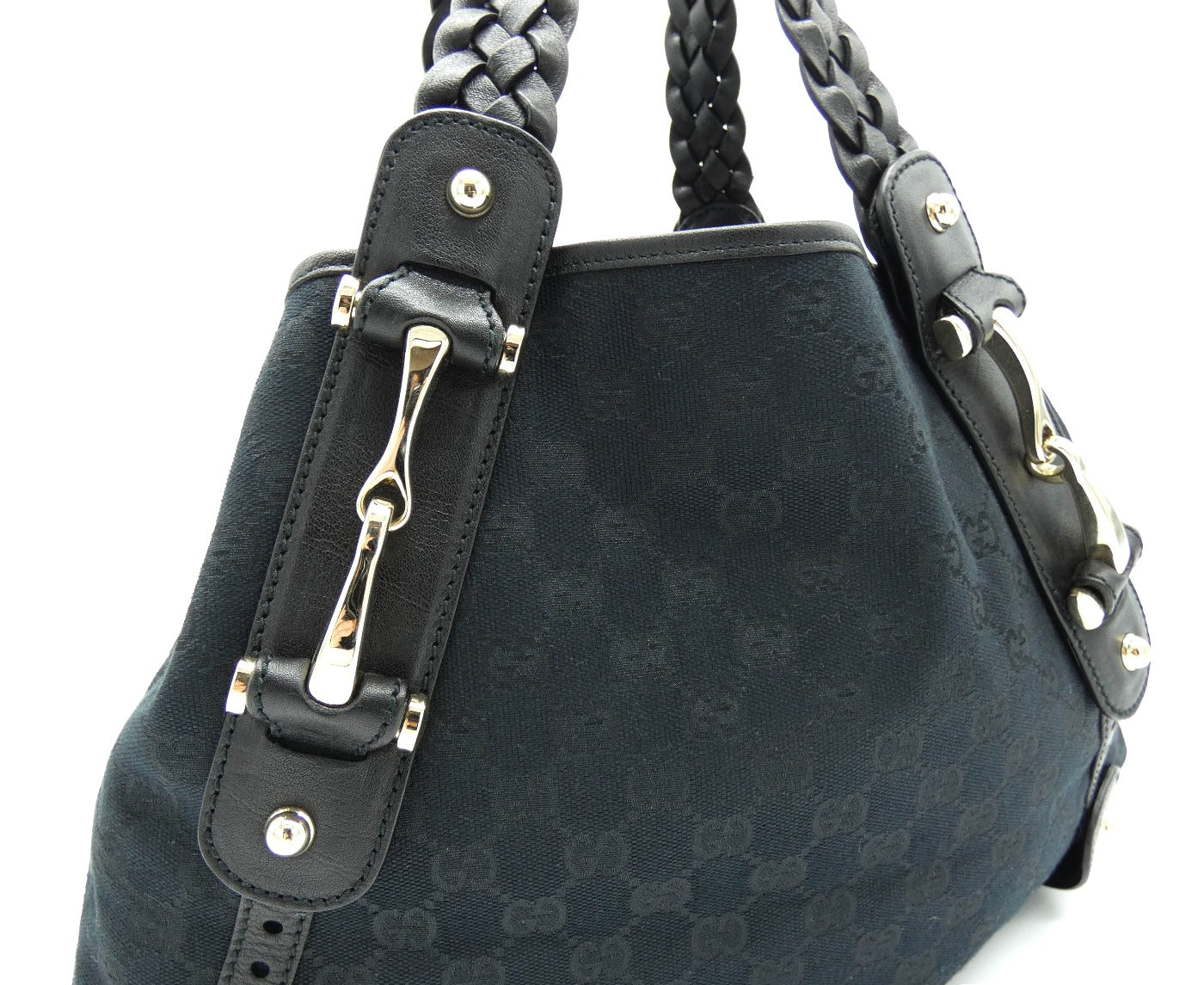 Gucci Black GG Canvas Pelham Medium Hobo